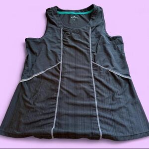 Athleta Black Tank with Light Gray Contrast Piping